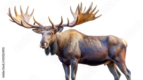 Wallpaper Mural Bull Moose with Large Antlers on White Background Torontodigital.ca