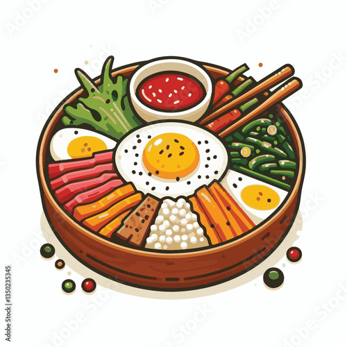 bibimbap, asian, cuisine, healthy, meal, delicious, rice, food, gourmet, korean food, cooking, vegetable, dinner, bowl, colorful, fresh, dish, lunch, egg, traditional, beef, korean, spicy, carrot, mea