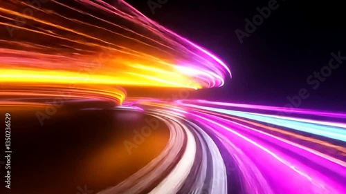 Abstract Light Trails: A Symphony of Speed and Color