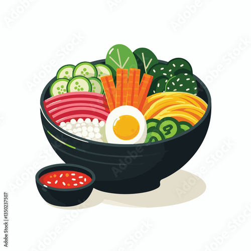 bibimbap, asian, cuisine, healthy, meal, delicious, rice, food, gourmet, korean food, cooking, vegetable, dinner, bowl, colorful, fresh, dish, lunch, egg, traditional, beef, korean, spicy, carrot, mea