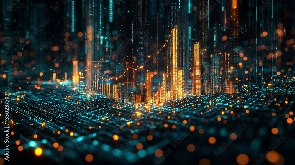 Obraz premium Illustration haute résolution et minimaliste de croissance financière et analytique