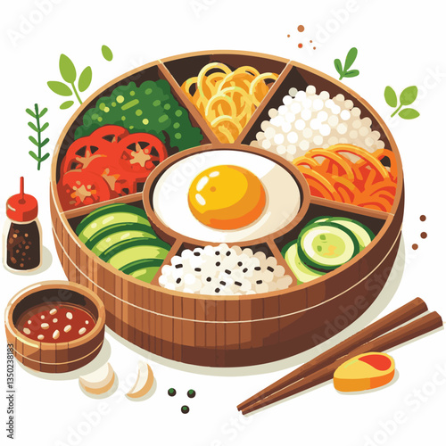 bibimbap, asian, cuisine, healthy, meal, delicious, rice, food, gourmet, korean food, cooking, vegetable, dinner, bowl, colorful, fresh, dish, lunch, egg, traditional, beef, korean, spicy, carrot, mea