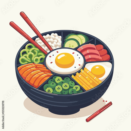 bibimbap, asian, cuisine, healthy, meal, delicious, rice, food, gourmet, korean food, cooking, vegetable, dinner, bowl, colorful, fresh, dish, lunch, egg, traditional, beef, korean, spicy, carrot, mea