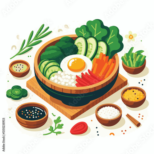 bibimbap, asian, cuisine, healthy, meal, delicious, rice, food, gourmet, korean food, cooking, vegetable, dinner, bowl, colorful, fresh, dish, lunch, egg, traditional, beef, korean, spicy, carrot, mea