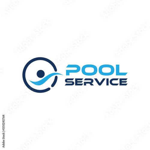 pool service company logo design vector idea