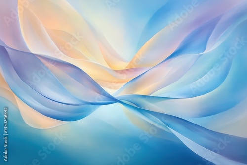 Wallpaper Mural Serene Dreamscape: Weightless pastel fabrics dance in a gentle, ethereal flow, bathed in soft, luminous light. Torontodigital.ca