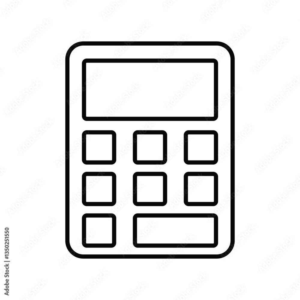  calculator icon line vector design