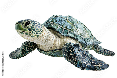 Realistic Tortoise Isolated on transparent Background Nature Wildlife Perfect for Wildlife