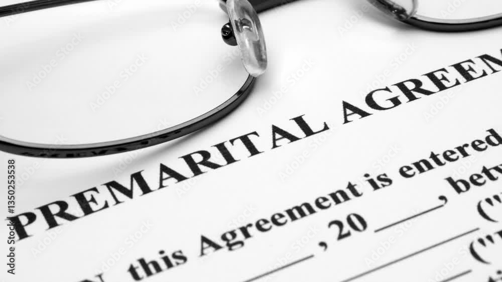 Close up of premarital agreement dolly shot Close up of premarital agreement dolly shot
