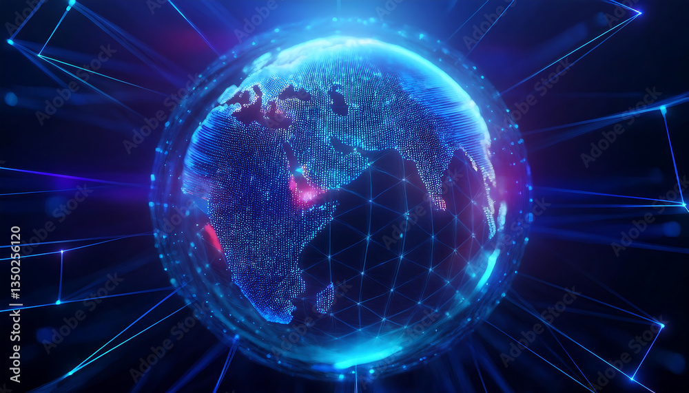 Obraz premium global internet security concept with binary code