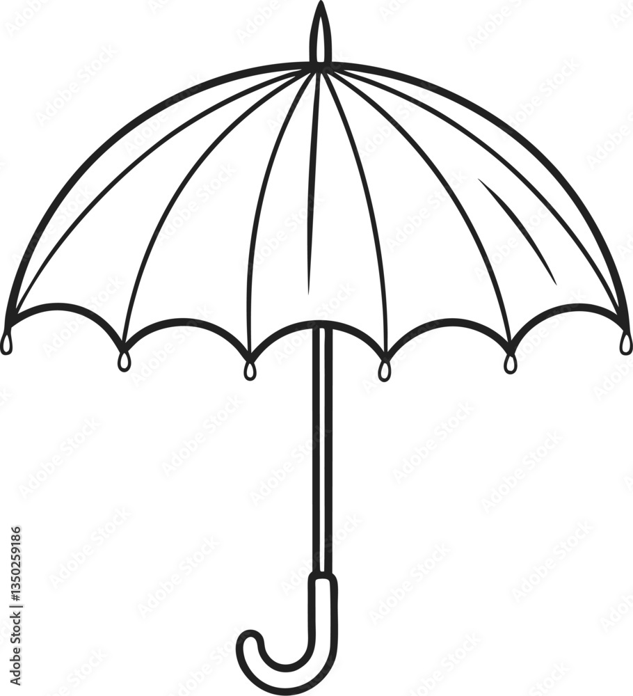 Umbrella Illustration with Decorative Details Umbrella Illustration with Decorative Details