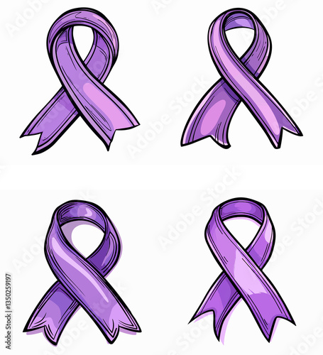 Pink Satin Ribbon Breast Cancer Awareness Oncology Sign Concept White Background Vector Illustration