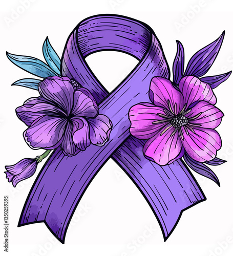 Pink Satin Ribbon Breast Cancer Awareness Oncology Sign Concept White Background Vector Illustration