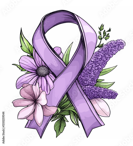 Pink Satin Ribbon Breast Cancer Awareness Oncology Sign Concept White Background Vector Illustration