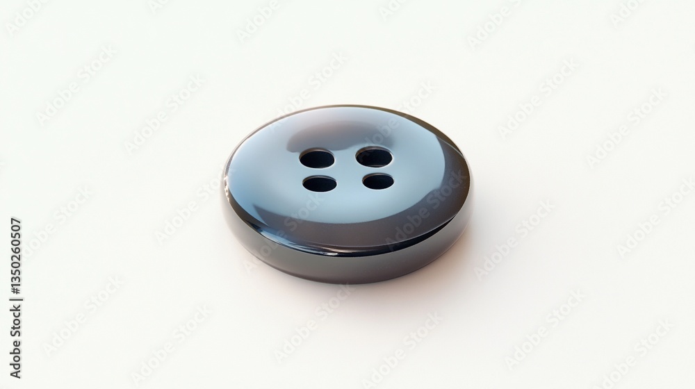 Single dark brown sewing button on white. Single dark brown sewing button on white.