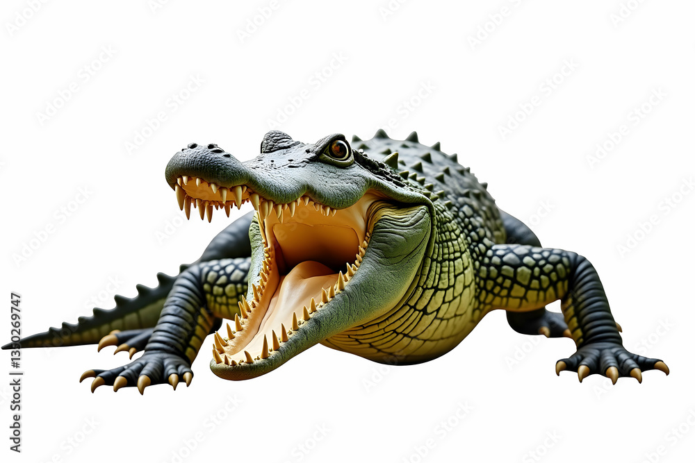 Fototapeta premium Crocodile isolated on white background