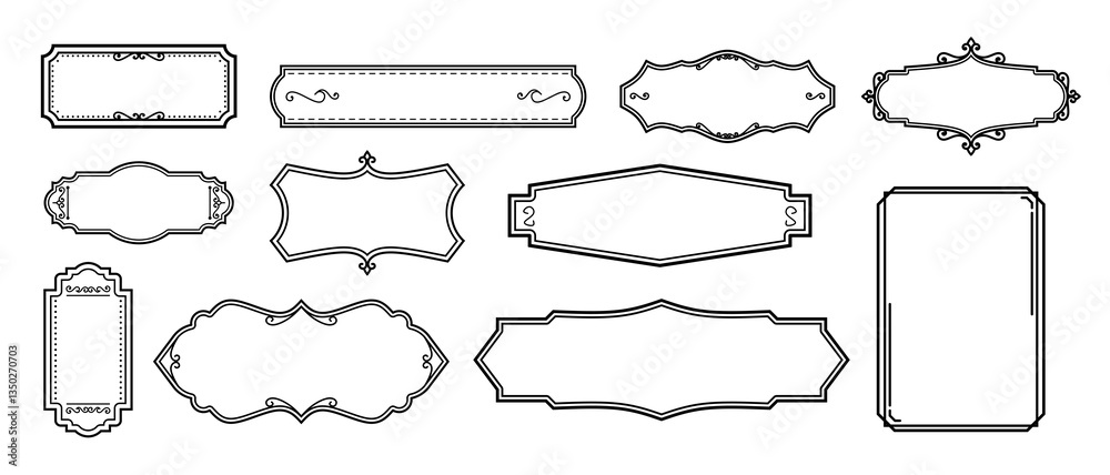 Obraz premium A set of simple vintage decoration style frame labels