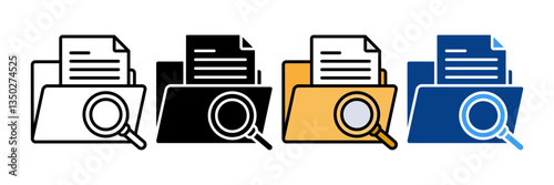 Data Archiving  Icon Set Multiple Style Collection