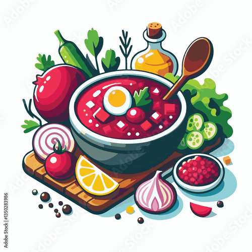 soup, food, borscht, bowl, ukrainian, dish, lunch, dinner, vegetable, beet, cream, cuisine, borsch, beetroot, red, meat, traditional, healthy, meal, homemade, hot, gourmet, plate, garlic, tasty, cooki