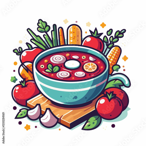 soup, food, borscht, bowl, ukrainian, dish, lunch, dinner, vegetable, beet, cream, cuisine, borsch, beetroot, red, meat, traditional, healthy, meal, homemade, hot, gourmet, plate, garlic, tasty, cooki