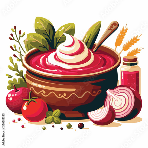 soup, food, borscht, bowl, ukrainian, dish, lunch, dinner, vegetable, beet, cream, cuisine, borsch, beetroot, red, meat, traditional, healthy, meal, homemade, hot, gourmet, plate, garlic, tasty, cooki