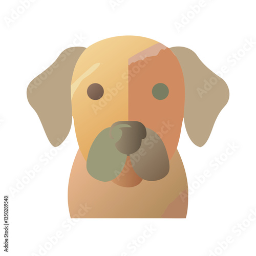 Minimalistic Dog Icon in Soft Colors  