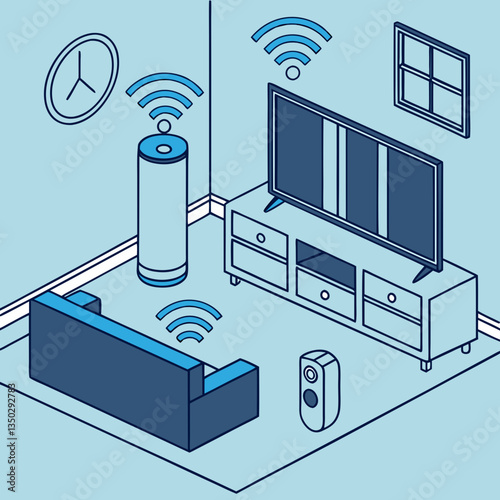 Concept of smart home features with connected devices