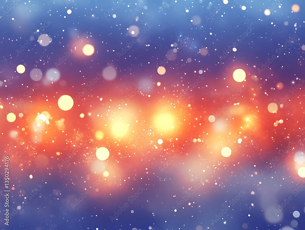 Obraz premium Winter bokeh lights with snow, and night.