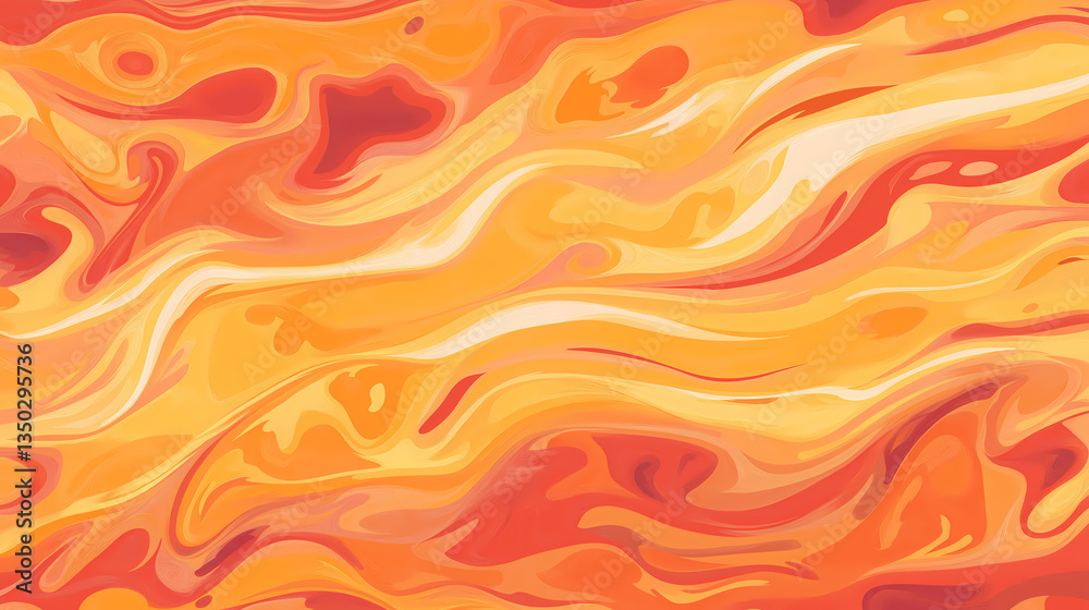 Abstract Swirls of Orange and Yellow Fluid Texture Background Abstract Swirls of Orange and Yellow Fluid Texture Background