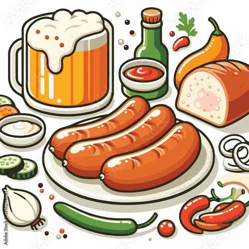 bratwurst, food, delicious, sausage, meat, grilled, meal, lunch, cooked, traditional, barbecue, beef, pork, grill, dinner, german, cooking, eat, bbq, hot, grilling, cuisine, wurst, roasted, bavarian, 