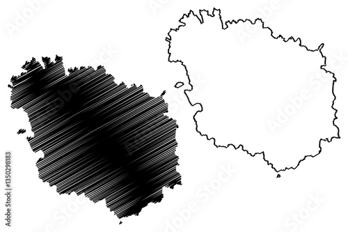 Polyaigos island (Hellenic Republic, Greece, Cyclades Archipelago) map vector illustration, scribble sketch Polyaigos map