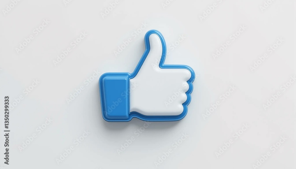 Clipart 3D d'un Like des réseaux sociaux, isolé sur fond blanc. Clipart 3D d'un Like des réseaux sociaux, isolé sur fond blanc.