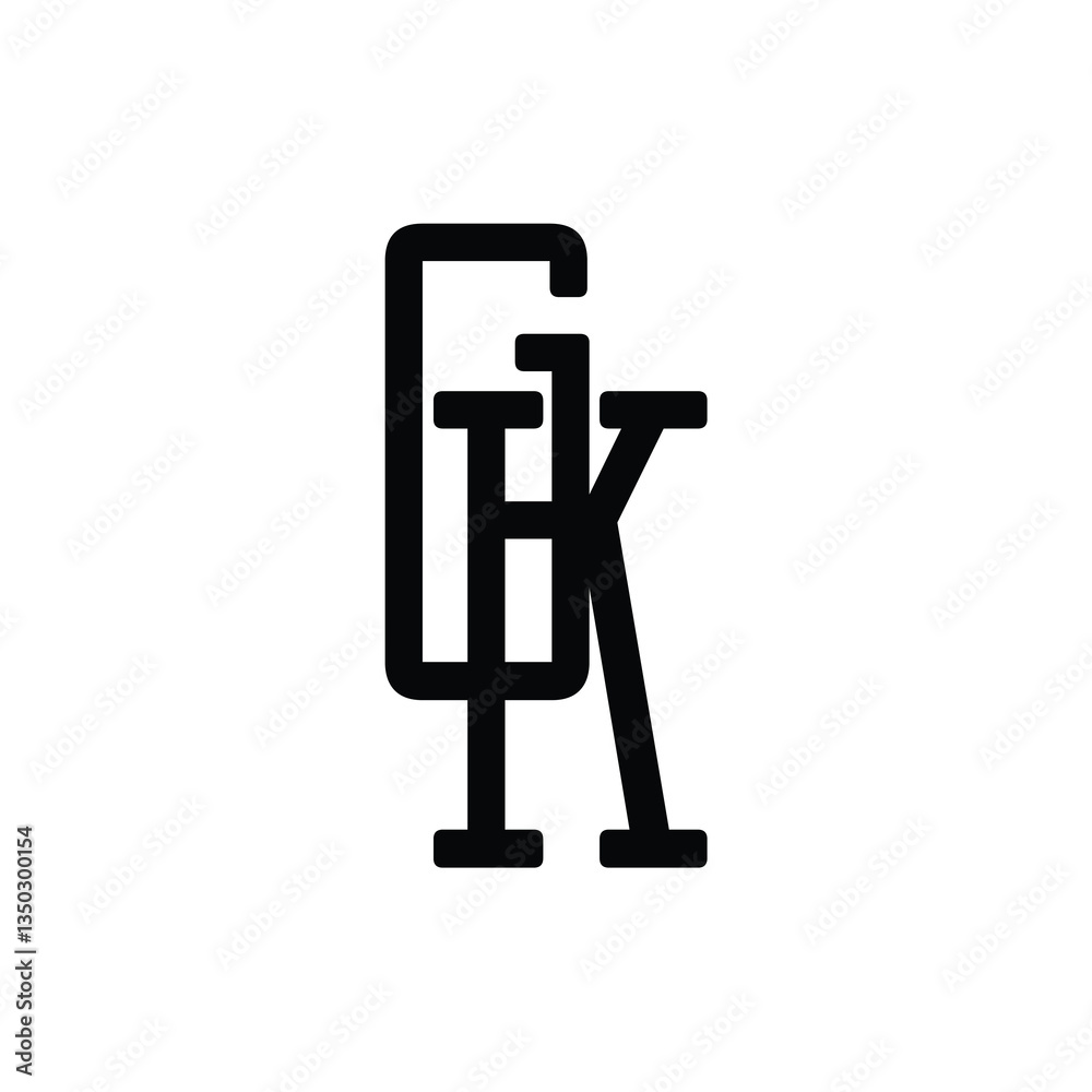 GK monogram logo design letter text name symbol monochrome logotype alphabet character simple logo GK monogram logo design letter text name symbol monochrome logotype alphabet character simple logo