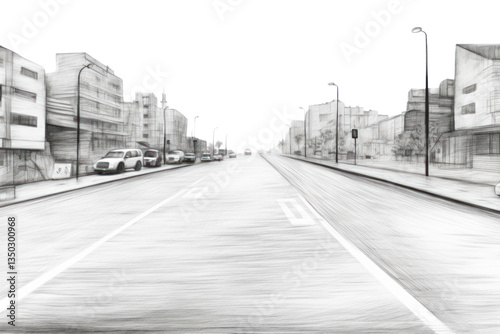 PNG Urban road drawing sketch vehicle.