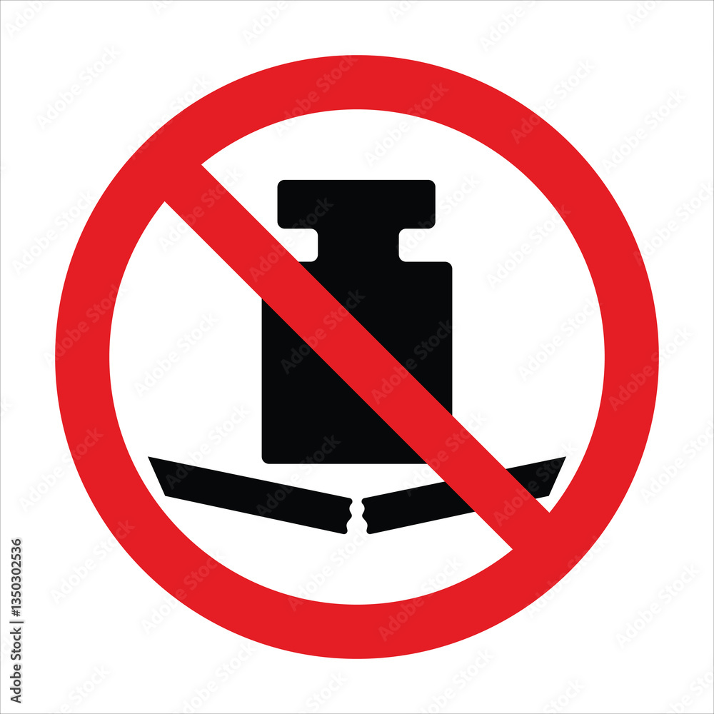 red prohibiting sign, Prohibition of loading with a load red prohibiting sign, Prohibition of loading with a load