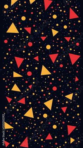 Background of triangles and circles vertical