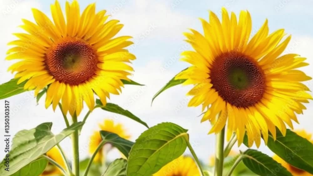Vibrant Sunflowers Swaying in Summer Breeze Vibrant Sunflowers Swaying in Summer Breeze