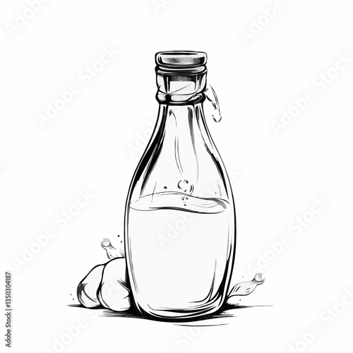 Minimalist Milk Bottle Logo Almonds