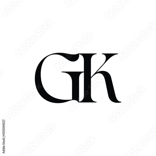 GK monogram logo design letter text name symbol monochrome logotype alphabet character simple logo