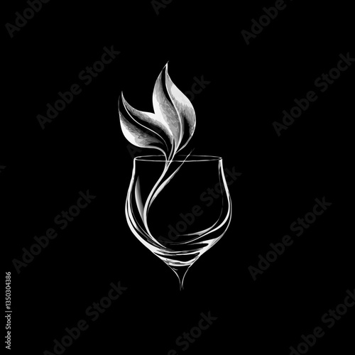 Modern Stylized Whiskey Glass, Elegant, Minimalist