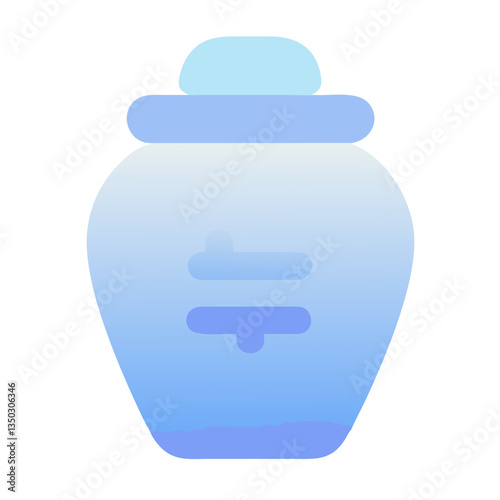 Abstract blue urn design with smooth gradients  