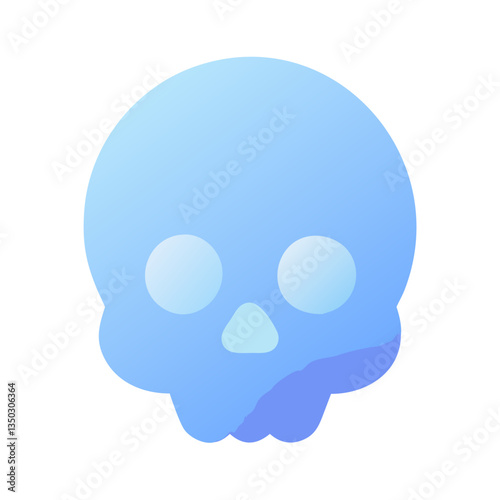 Blue gradient skull icon illustration on a minimalist background  