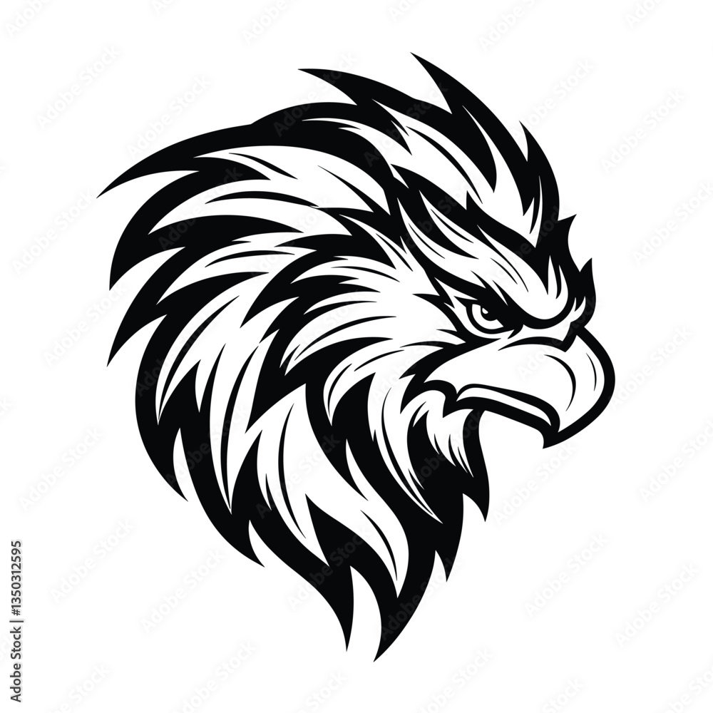 A powerful and majestic silhouette of a griffin head, featuring sharp beak, fierce eyes, and noble details. Perfect for fantasy-themed designs, gaming logos, heraldic emblems, and mythical artwork. A powerful and majestic silhouette of a griffin head, featuring sharp beak, fierce eyes, and noble details. Perfect for fantasy-themed designs, gaming logos, heraldic emblems, and mythical artwork.