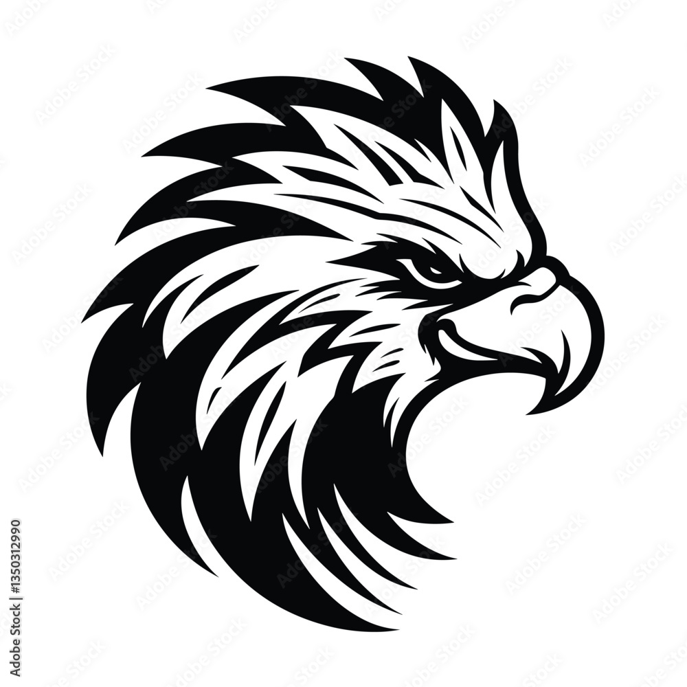 A powerful and majestic silhouette of a griffin head, featuring sharp beak, fierce eyes, and noble details. Perfect for fantasy-themed designs, gaming logos, heraldic emblems, and mythical artwork. A powerful and majestic silhouette of a griffin head, featuring sharp beak, fierce eyes, and noble details. Perfect for fantasy-themed designs, gaming logos, heraldic emblems, and mythical artwork.