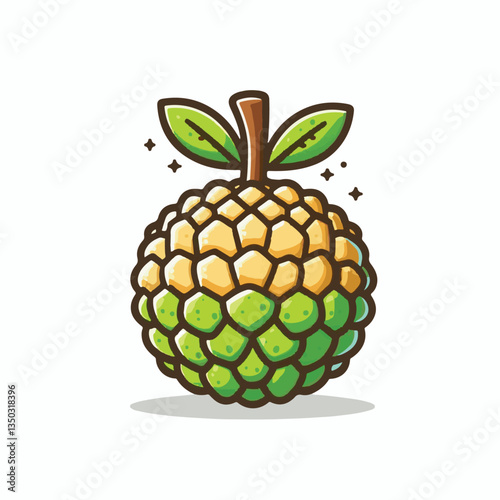background, breadfruit, food, fresh, tropical, nature, leaf, fruit, plant, organic, healthy, green, vegetarian, natural, sweet, illustration, garden, exotic, white, summer, foliage, vitamin, freshness