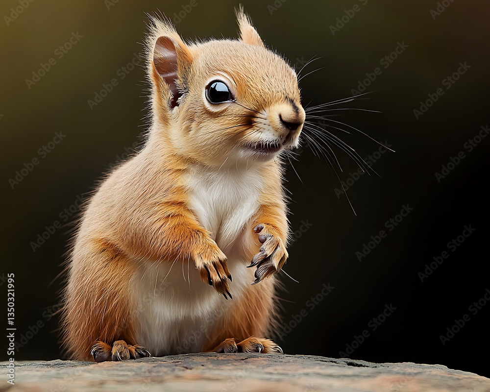 Squirrel portrait, attentive gaze Squirrel portrait, attentive gaze