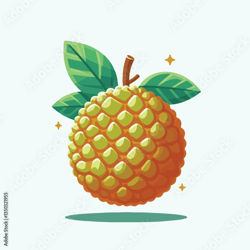 background, breadfruit, food, fresh, tropical, nature, leaf, fruit, plant, organic, healthy, green, vegetarian, natural, sweet, illustration, garden, exotic, white, summer, foliage, vitamin, freshness