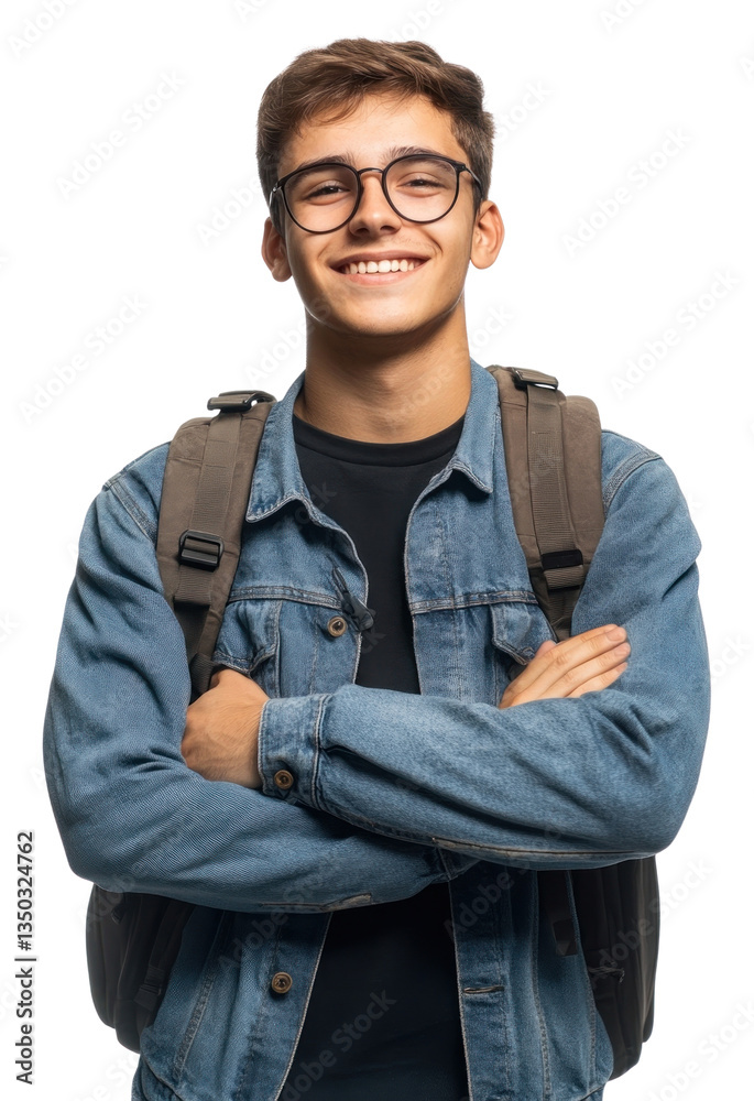 PNG Backpack background glasses student.
