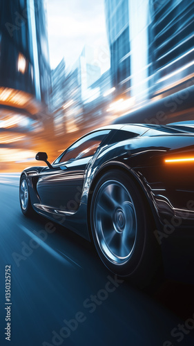 An abstract moment of acceleration captured in a fast-moving shot of urban po...