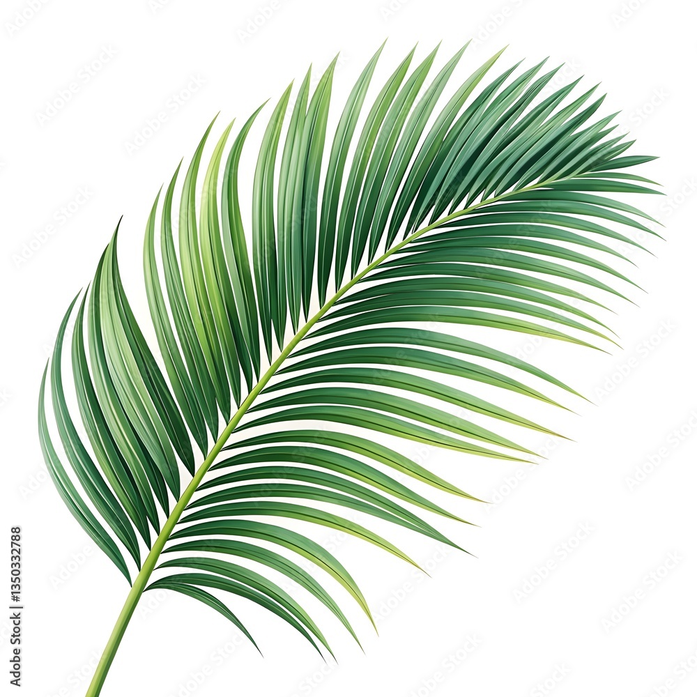Obraz premium palm leaf isolated on white background